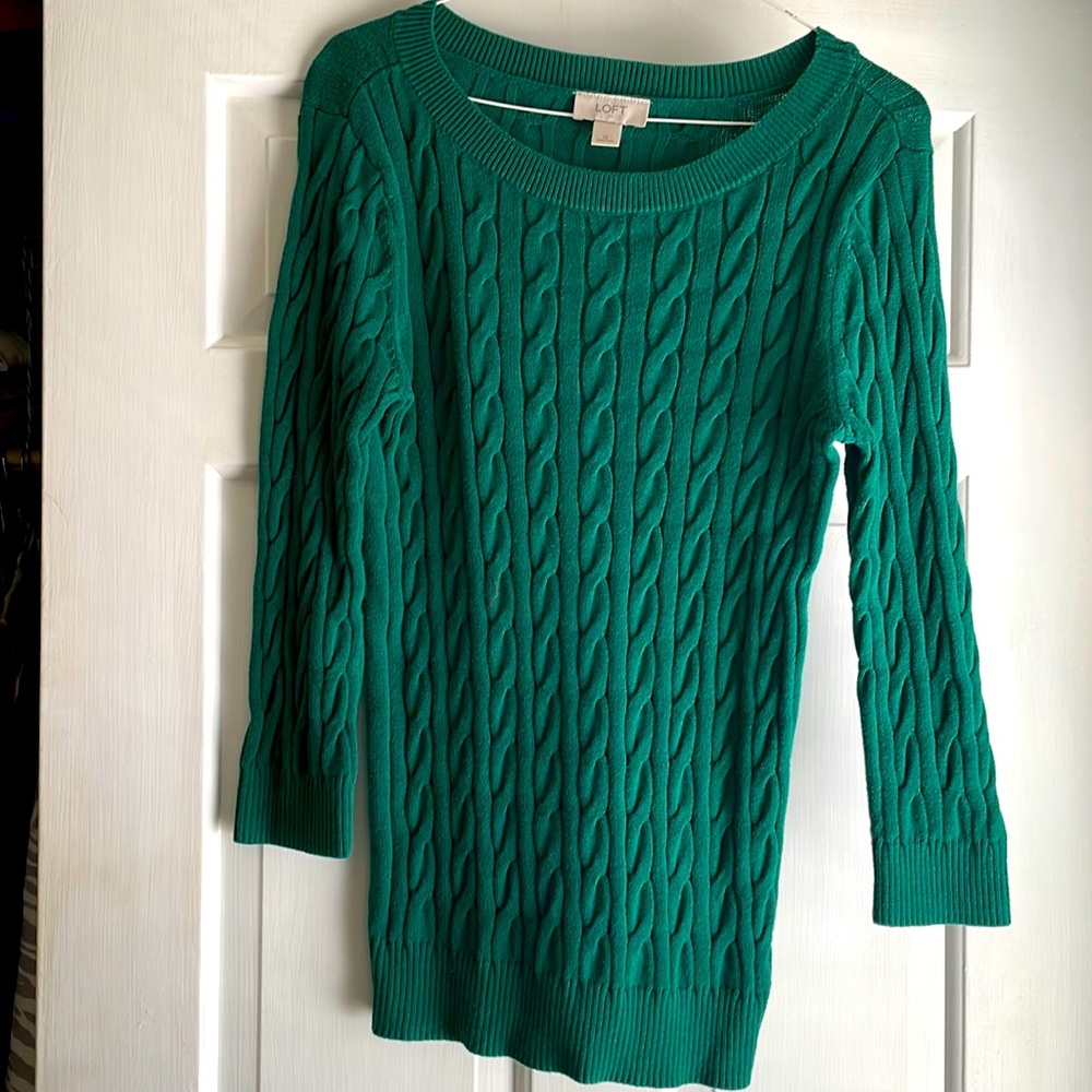 Loft 3/4 length sleeves, 100% cotton sweater